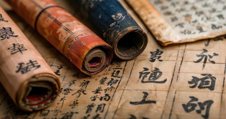 Rouleau de papier et écriture traditionnelle chinoise